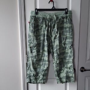 Woman Within Olive Camo Cargo Shorts 16w